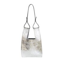 SHOPPERINA – mini shopper in pelle colore argento - Image 7