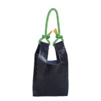 SHOPPERINA – mini shopper in pelle stampa cocco colore blu - Image 6
