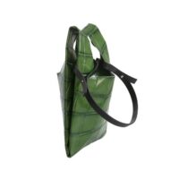 SHOPPERINA – mini shopper in pelle stampa cocco colore verde - immagine 10