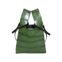 SHOPPERINA – mini shopper in pelle stampa cocco colore verde - immagine 9
