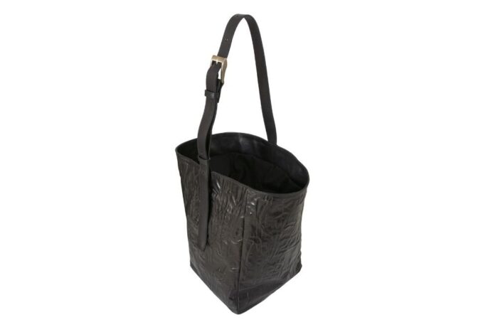 CUBOTTO STROPICCIO – borsa in pelle stropicciata colore nero - immagine 6