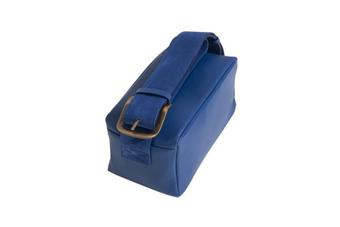 BOX BAG - borsa scatoletta in pelle colore bluette - immagine 2