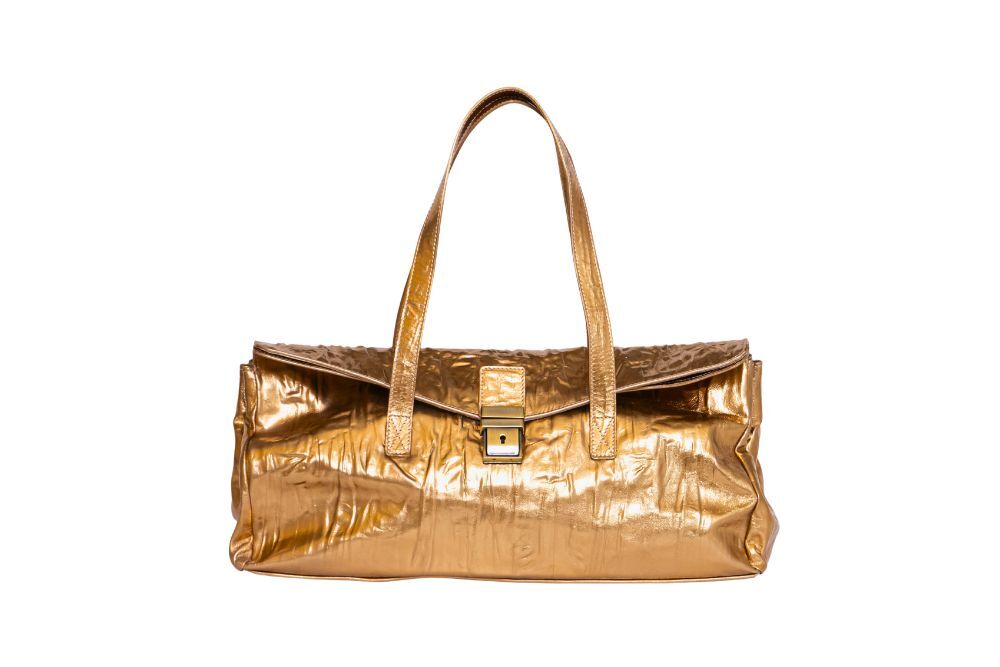 borsa-baguette-pelle-increspata-colore-oro