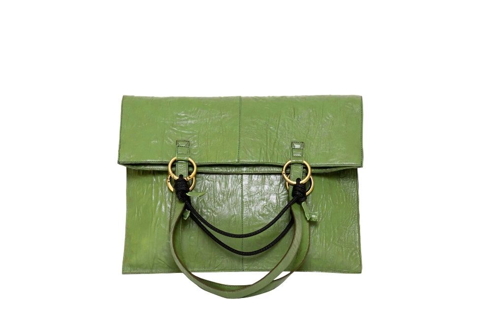 borsa-maxi-shopper-pelle-increspata-verde
